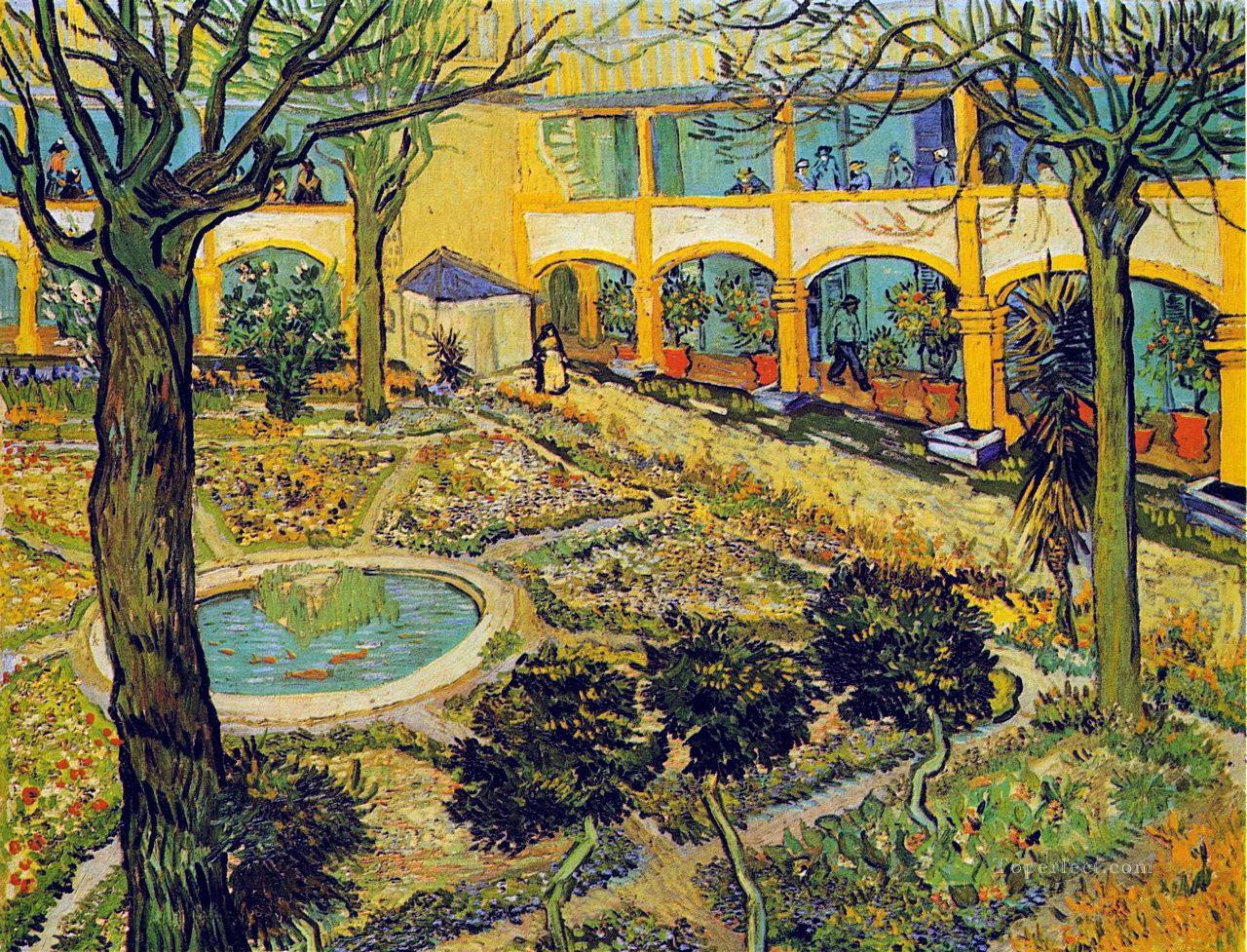El patio del hospital de Arlés Vincent van Gogh Pintura al óleo